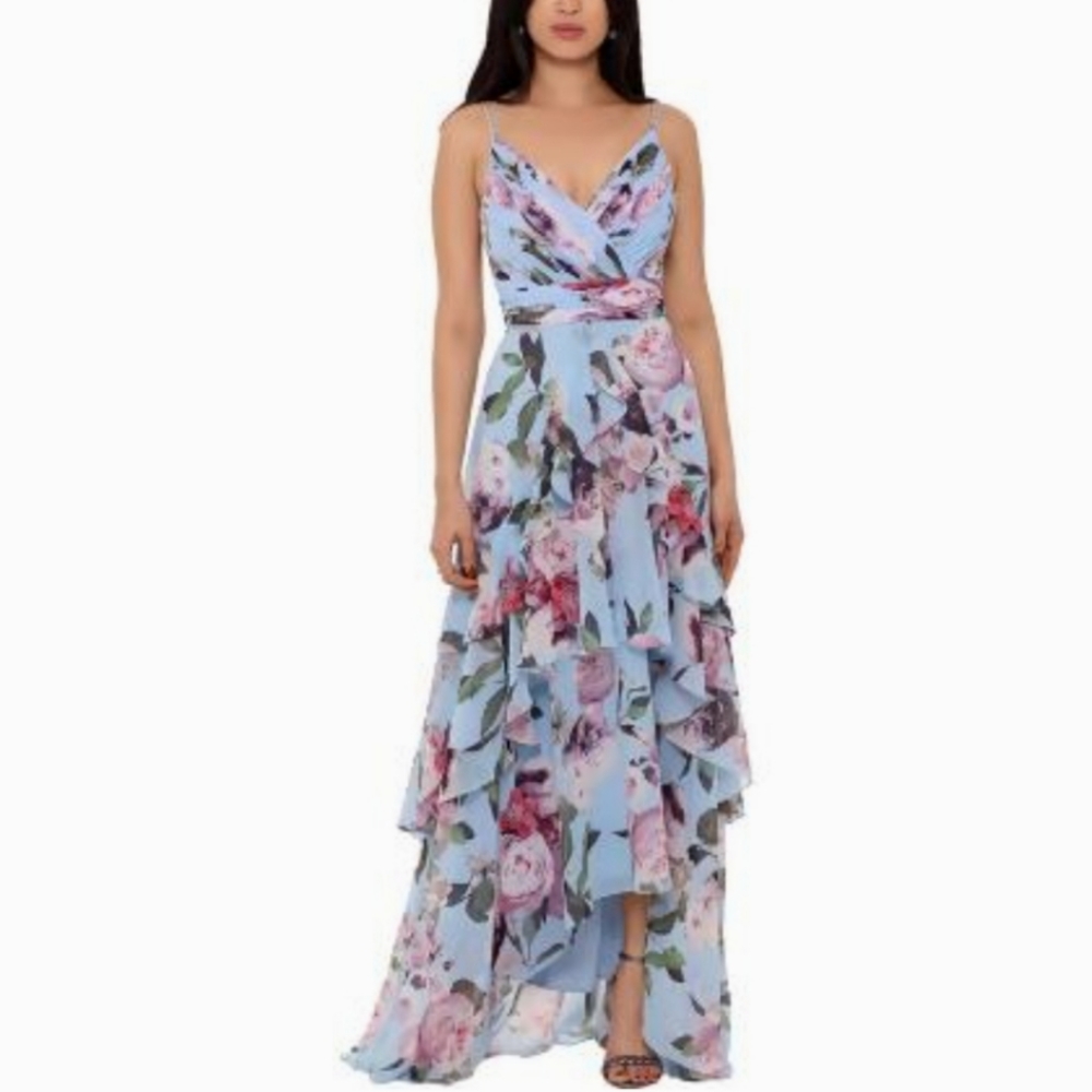 Xscape Womens Floral Maxi Evening Dress